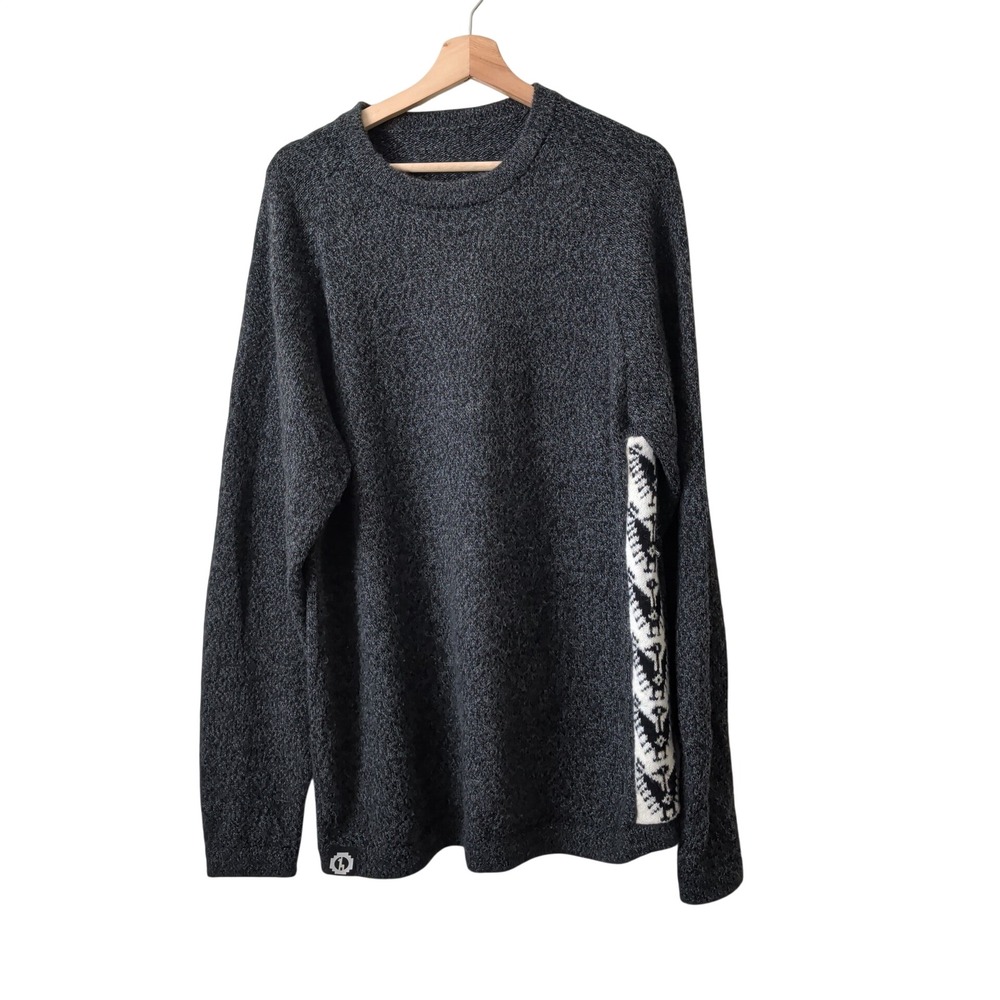 Paka Apparel Handmade Alpaca Wool Crewneck Sweater Charcoal Gray Mens XXL